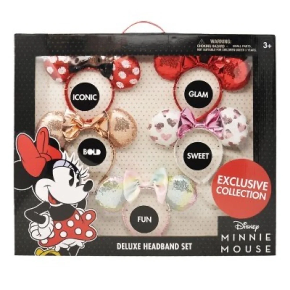 New Disney Minnie Mouse Deluxe Headband Set